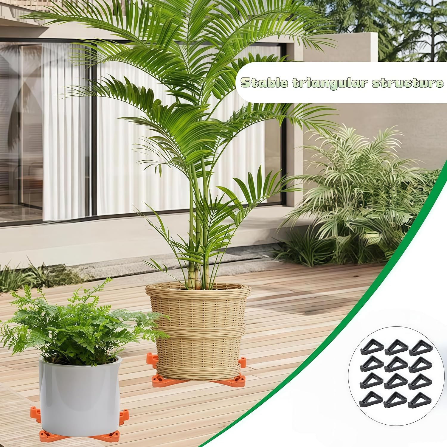 Chunlaihang12Pcs Plant Pot Feet,Packs of Invisible Flowerpot Risers and Tripods,Support Garden Flowerpot Risers for Indoor Outdoor Gardening Plant image number 1