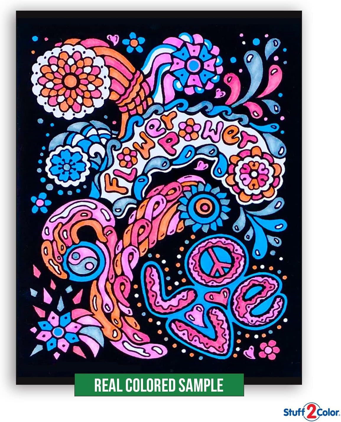 Stuff2Color Super Pack of 18 Fuzzy Velvet Coloring Posters (Creative Edition)(8 X 10) image number 3