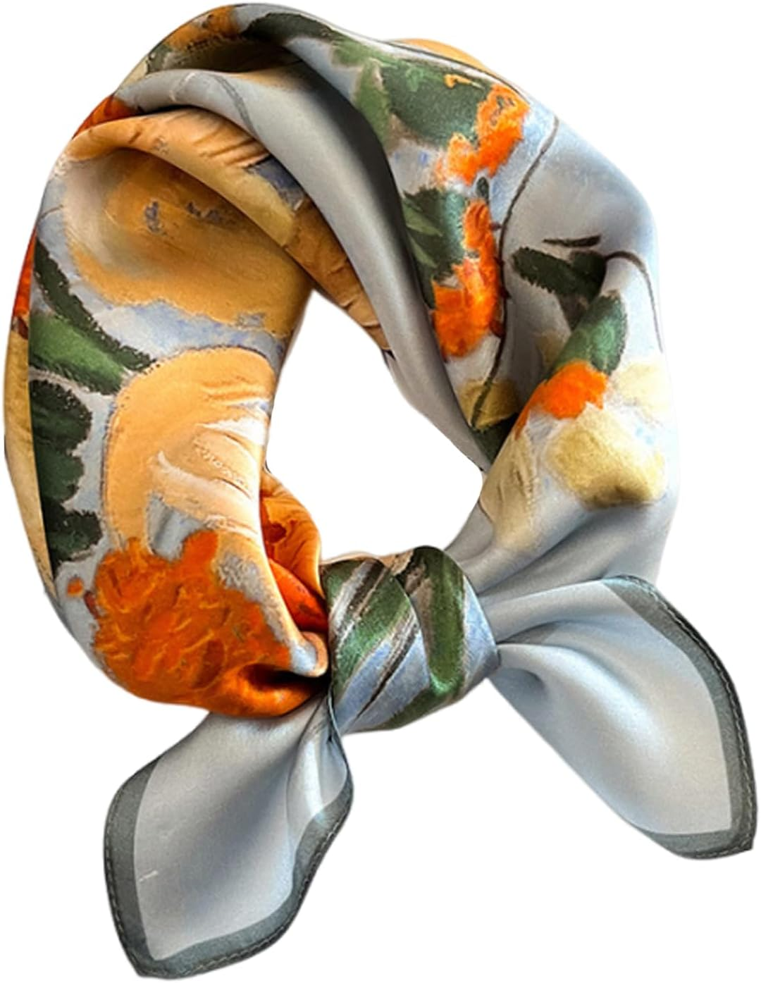 Aufeel Women'S 100% Pure Mulberry Silk Small Square Scarf - Neckerchief Women - Silk Headscarf - 21" X 21"