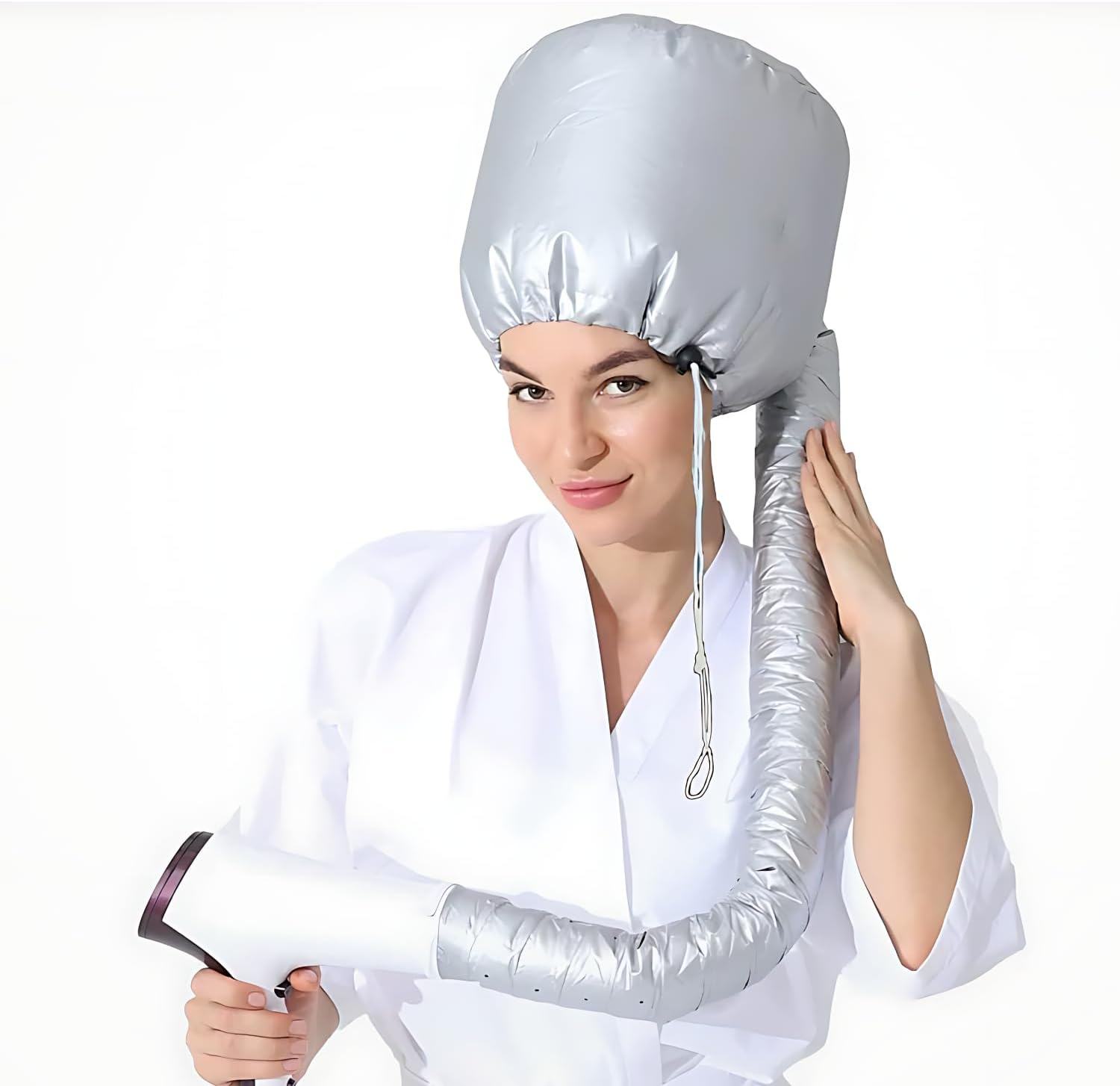 EZONEDEAL Hood Hair Dryer, Headband Integrated Reduces Heat around Ears & Neck, Adjustable Hooded Bonnet for Hand Held Hair Dryer Cap, Hair Dryer Hooded Diffuser Cap for Curly, Speeds up Drying Time image number 2