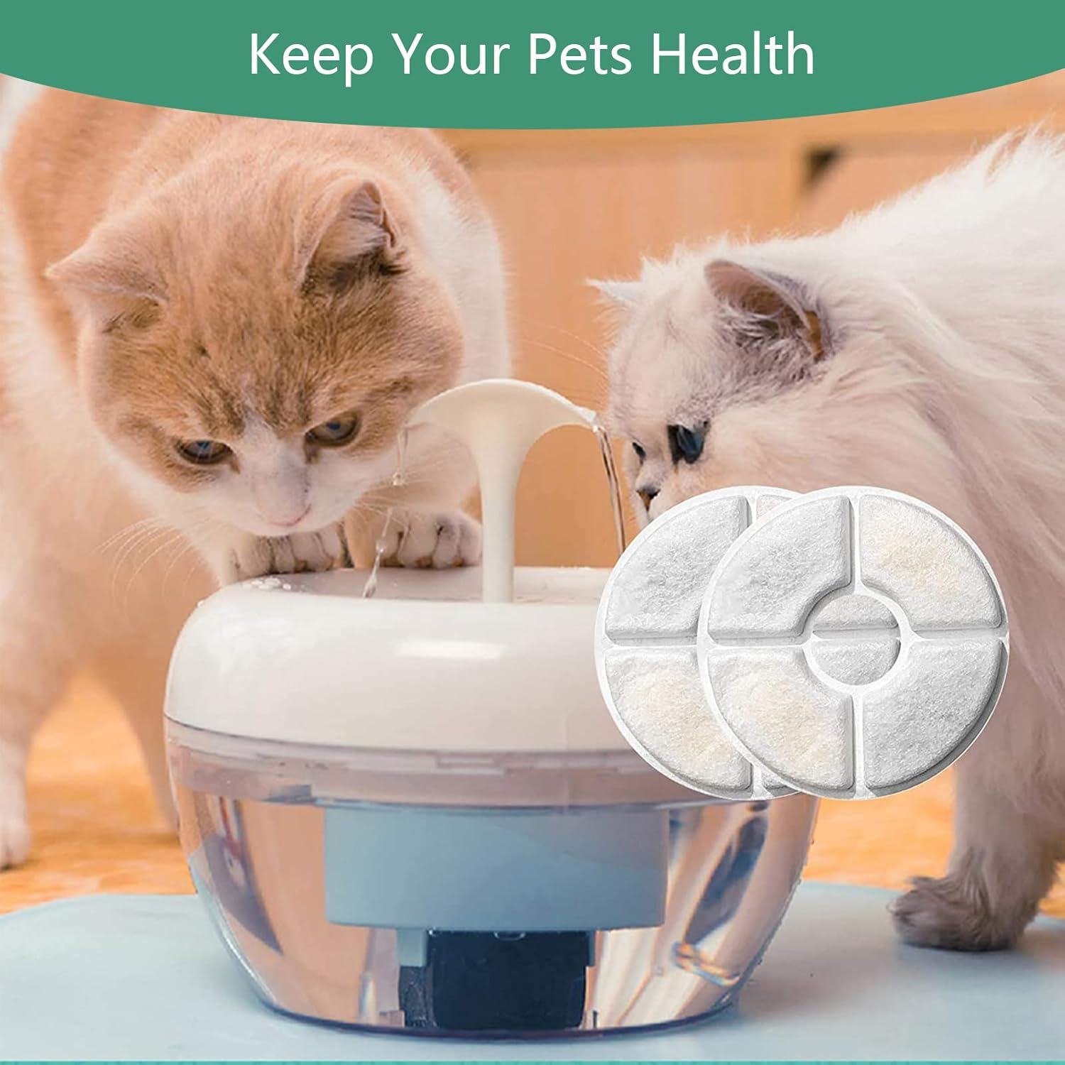 Pack of 12 Cat Fountain Filters, Replacement Filter for Drinking Fountain for Cats and Dogs, with Resin and Activated Carbon for Automatic Water Dispenser, Water Fountain, Drinking Fountain Filter, image number 3