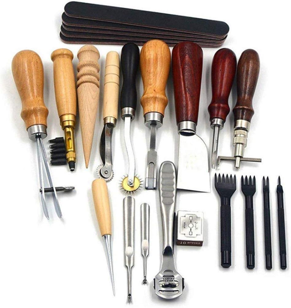 Leather Tool, Leather Hand Tools, 19Pcs/Set for Leathercraft image number 2