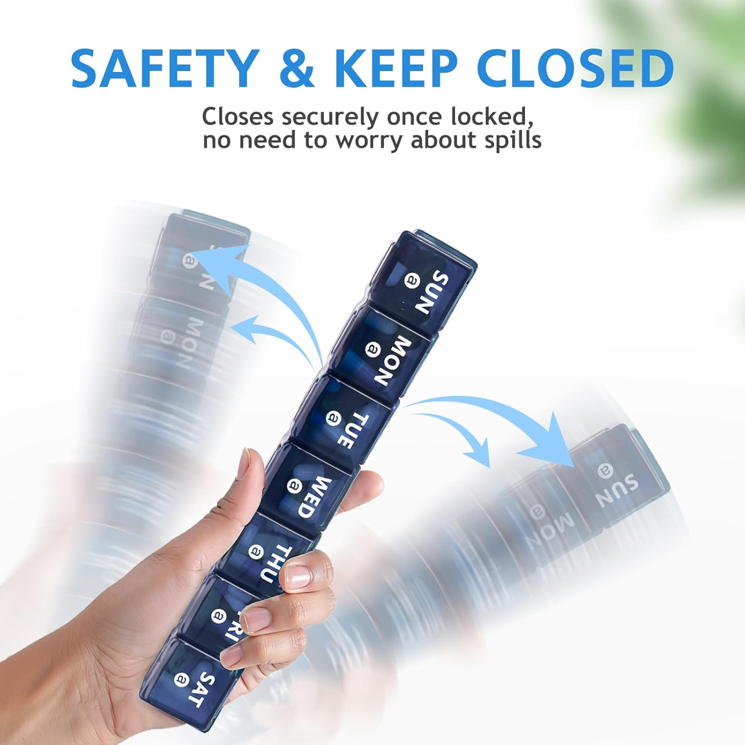 Weekly Extra Large Pill Organiser for Travel 2Pack, 2Week Pill Boxes and Organizer,Big Compartments Pill Case,7Day XL Medication Organiser Dispenser for Fish Oils Vitamin Holder Supplement (Blue,Purple) image number 4