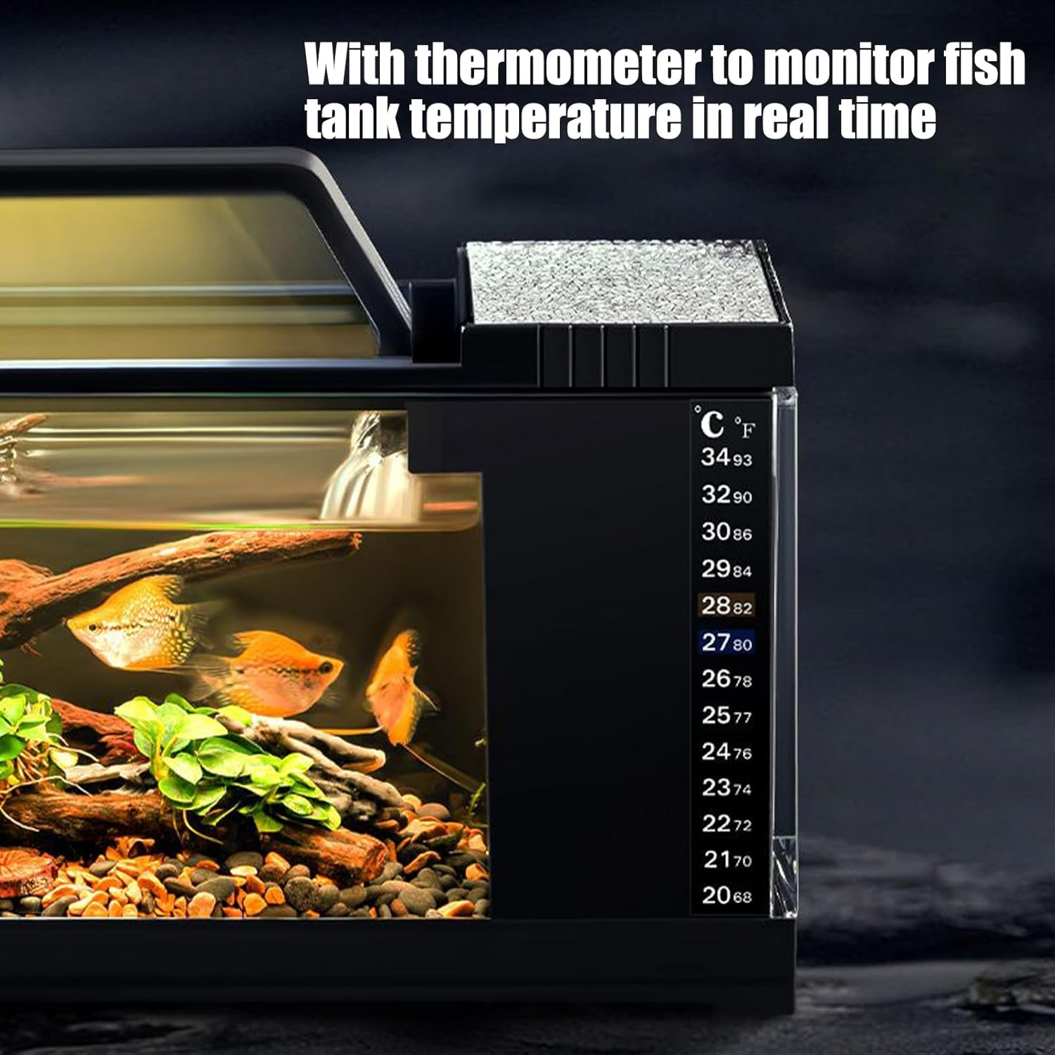 Fish Tank Kit | Fish Tanks with LED Light | Small Aquarium Tank Quiet Pump Kit with Filtration System, Smart Desktop Accessories for Bedroom Living Room Home Decorations image number 1