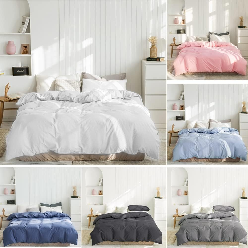 100% Cotton Percale 1000TC Bed Quilt Duvet Doona Cover Bedding Set, INCL- Quilt Cover | Pillowcase (Sky Blue, King Single)