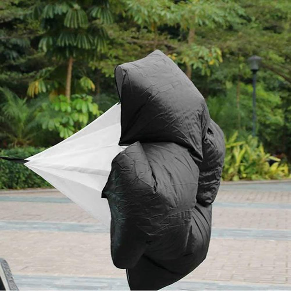 Running Speed Training Soccer Training Resistance Parachute Strength Speed Training Kids Teens and Adults 1.45X1.45M Easy to Use White&Black image number 5