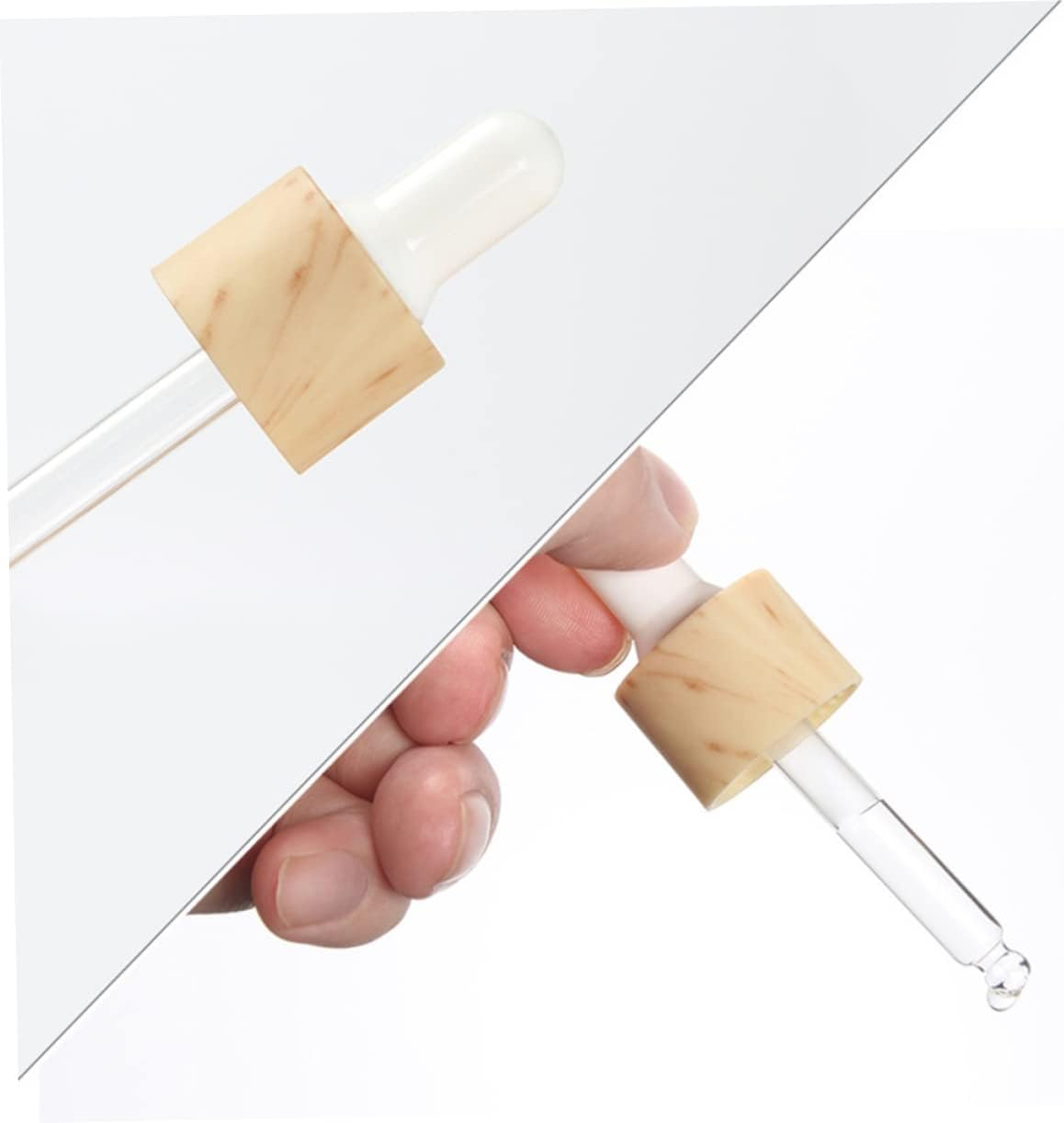 Baluue 5Pcs Frosted Glass Dropper Bottles Cosmetics Bottles Refillable for Travel Fluid Container image number 6