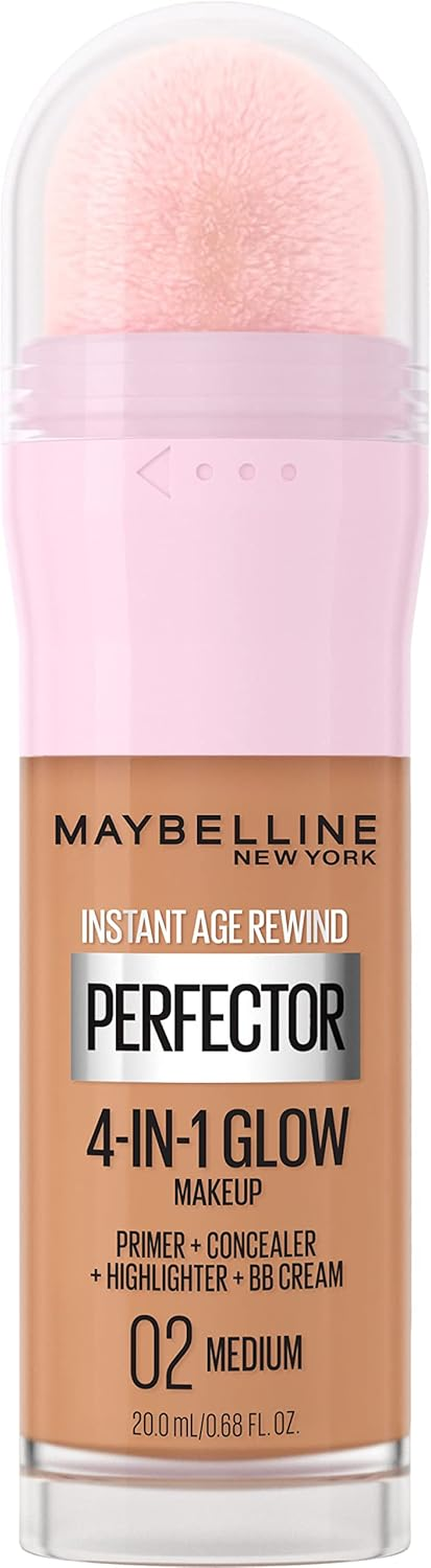 Maybelline Instant Age Rewind Instant Perfector 4-In-1 Glow Makeup - Primer, Concealer, Highlighter and BB Cream in 1, Fair/Light, 0.68 Fl Oz