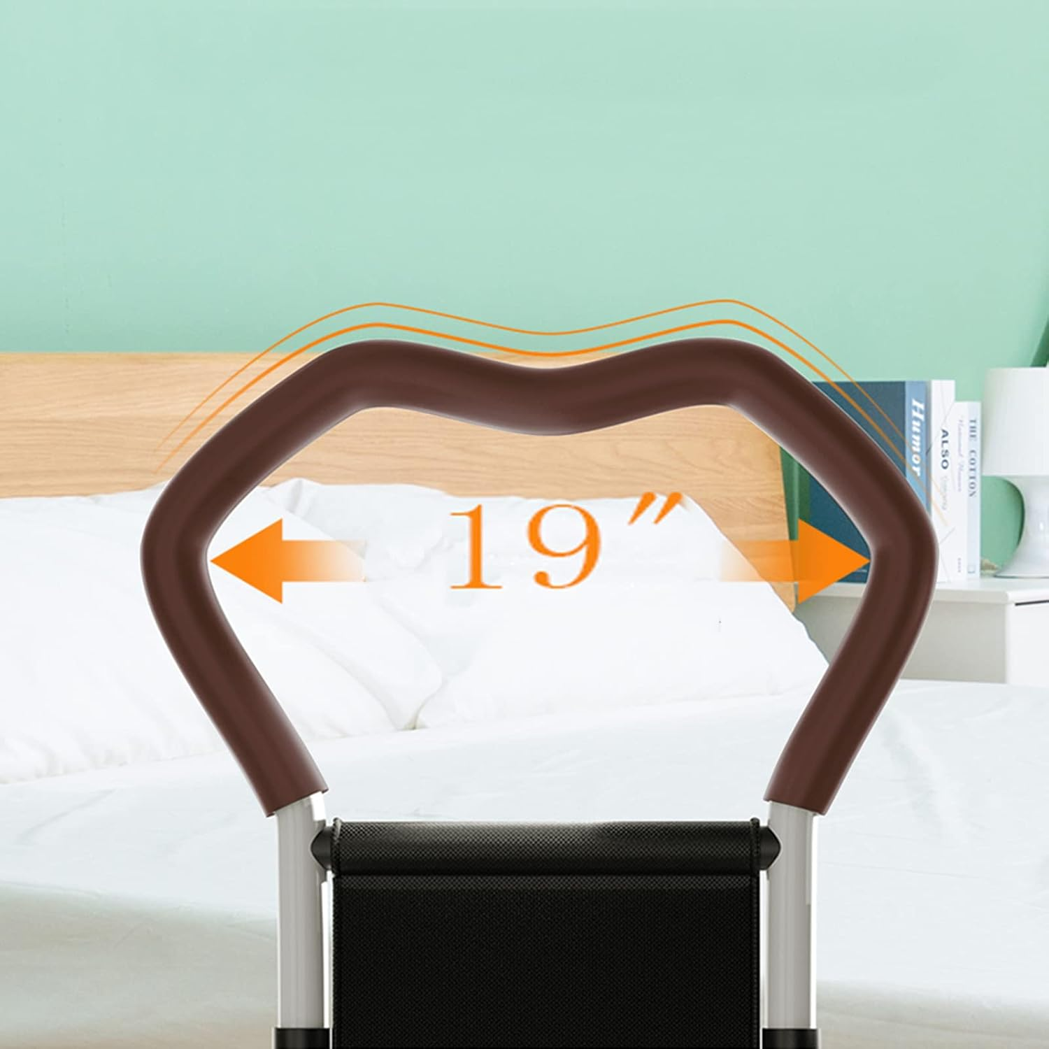 MTWML Bed Rails for Elderly Adults,Adjustable Height Safety Bed Assist Rail for Handicap Seniors Pregnant,Bedside Rails Get Out of Bed Helper with Pocket Fits King,Queen,Full,Twin Bed (Brown) image number 2