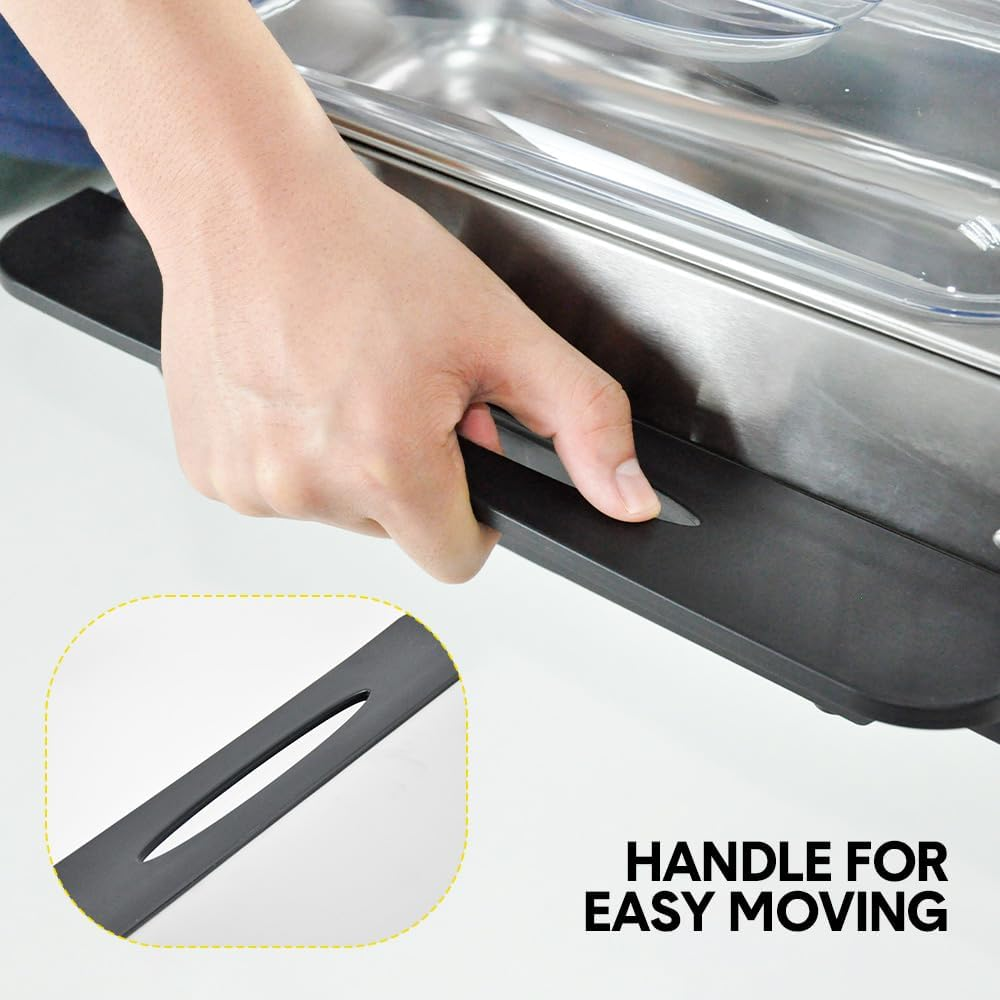 ALSTON Food Warmer Buffet Electric Server Variable Temperature Control Stainless Steel 2.5L X3 Tray Bain Marie with Lid for Catering Party Banquet Dining image number 4