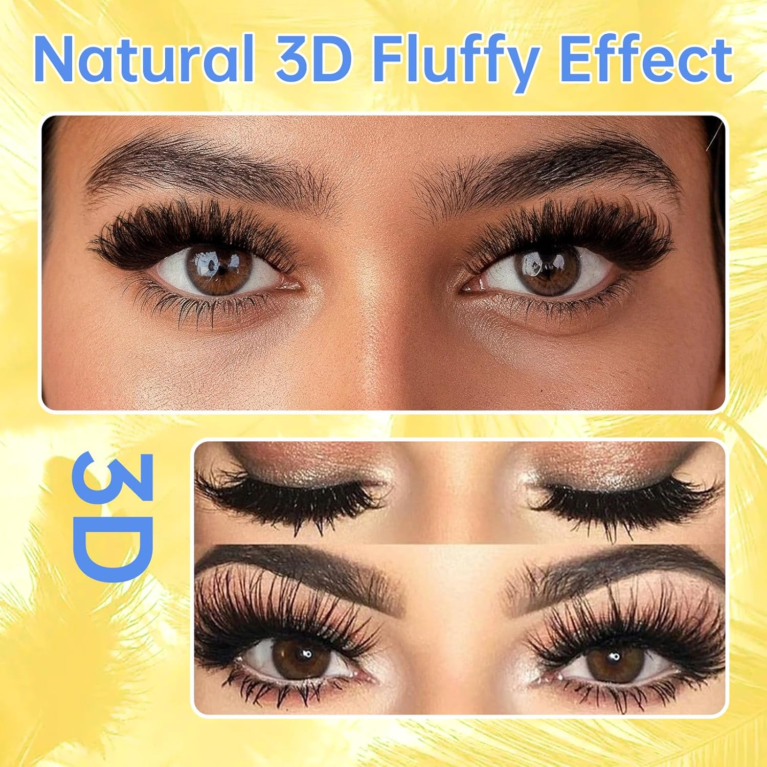 GEMERRY Natural Lashes Wispy Strip Eyelashes Classic Look False Eye Lashes Eyelash Fake Soft Fluffy Lash 10 Pairs(Lz-201) image number 2