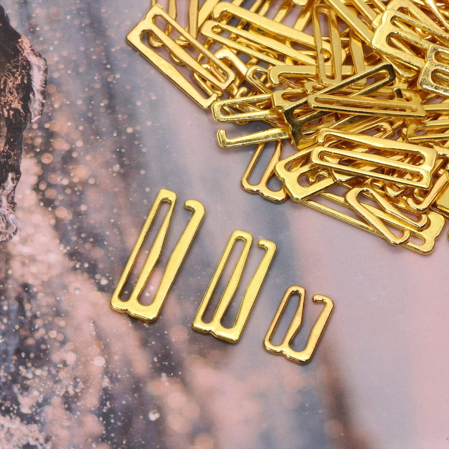 Tupalizy Metal Bra Strap Hooks for Sewing Bikini Halter Tops Bathing Suit Clips Lingerie Swimsuit Adjustment Slides, 60PCS image number 2