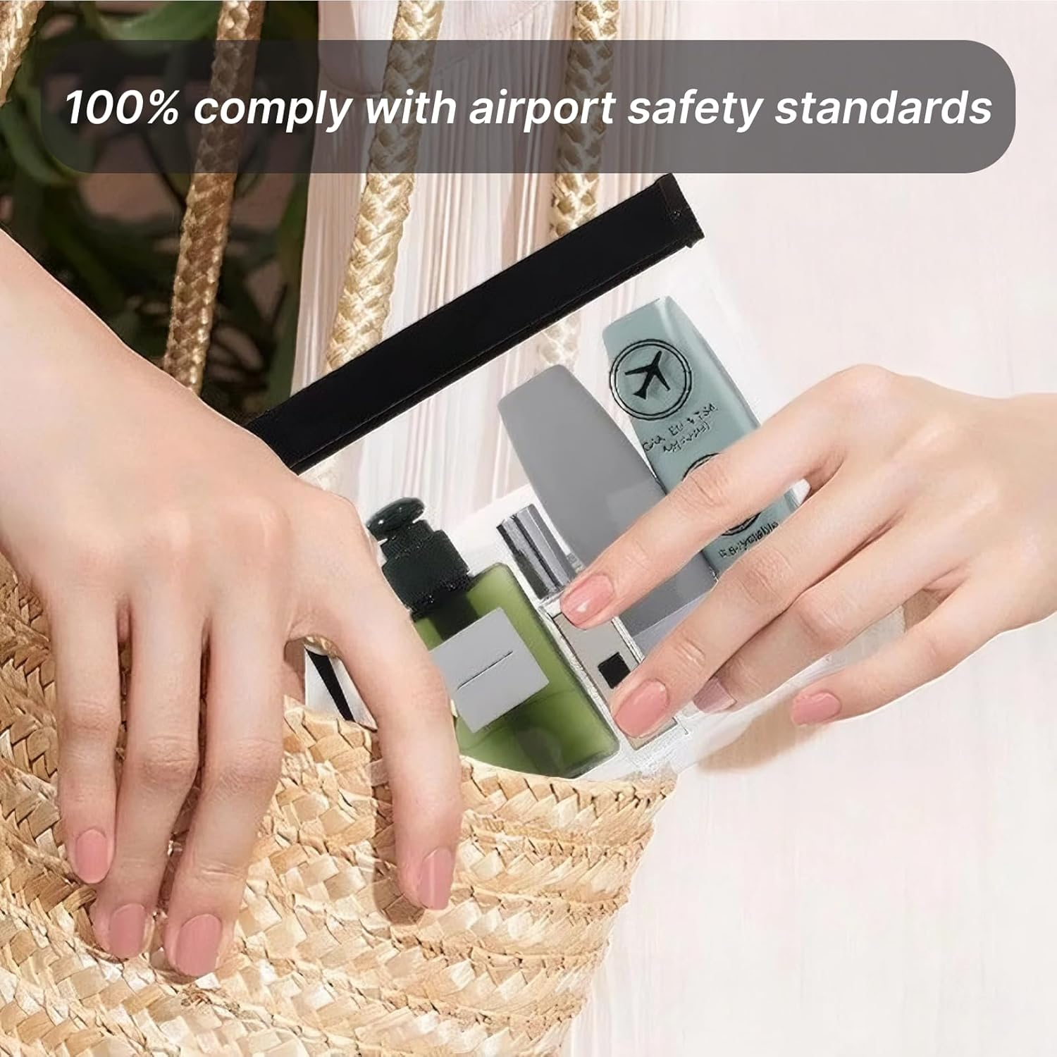 5Pcs TSA Approved Clear Toiletry Bags, Quart Size Travel Pouches for Liquids & Cosmetics, Leakproof & Resealable, Durable EVA Material, Ideal for Air Travel & Everyday Use image number 3