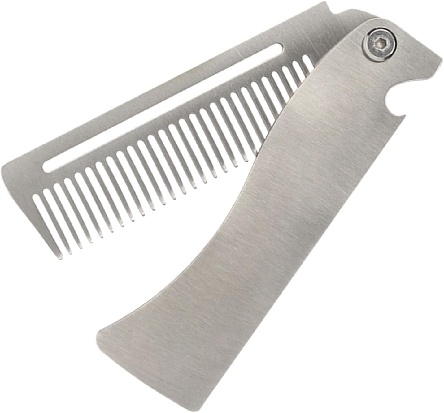 Lyanny Folding Comb for Men, Portable Stainless Steel Comb, Pocket Hairbrush for Men, Hair Straightener for Everyday Grooming Styling, Beard or Mustache