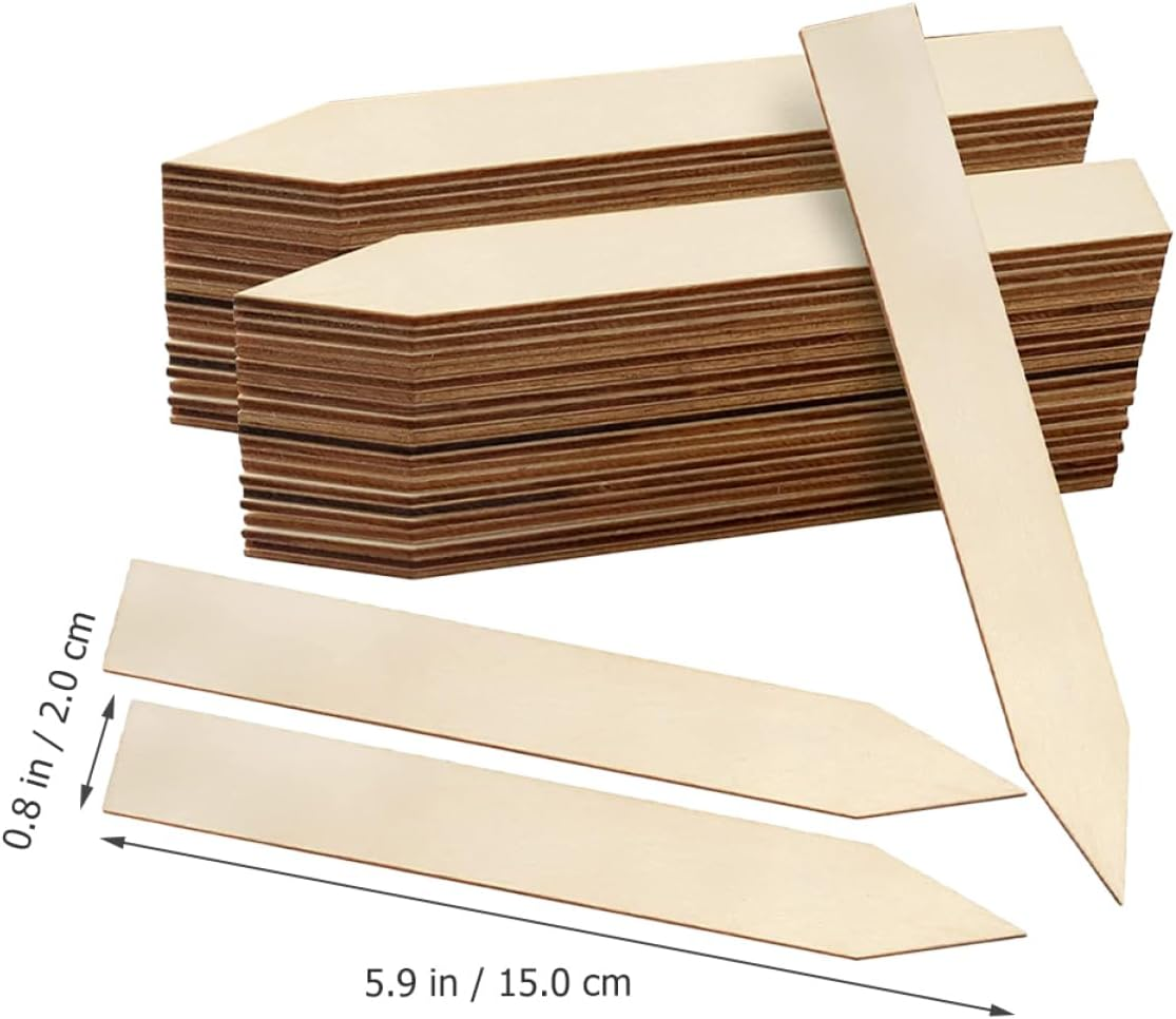 30Pcs Wooden Plant Labels Garden Markers for Vegetable and Flower Beds 2X15Cm Linden Wood Reusable Name Tags for Bonsai and Gardening Supplies