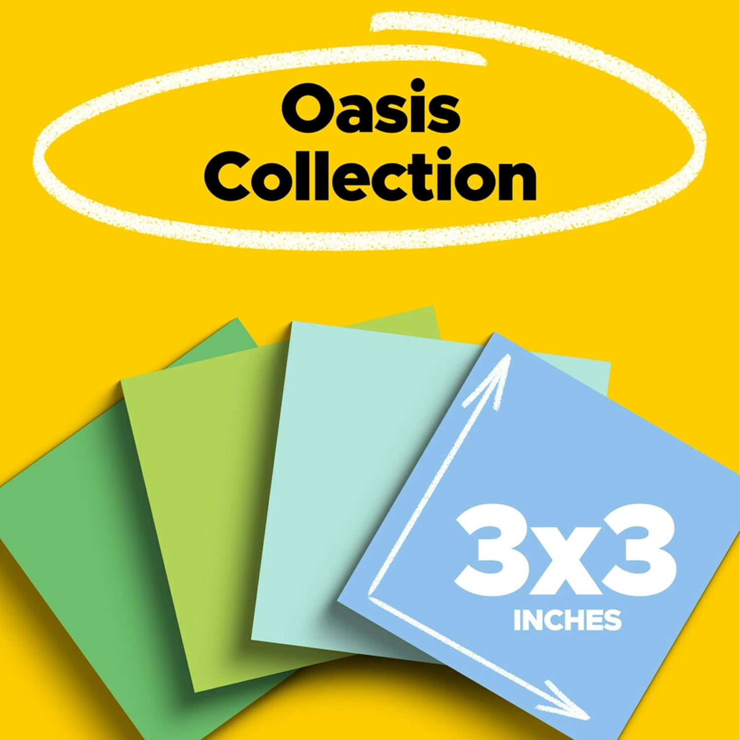 Post-It 100% Recycled Paper Super Sticky Notes, 2X the Sticking Power, 3X3 In, 24 Pads, 70 Sheets/Pad, Oasis Collection (654R-24SST-CP) image number 5