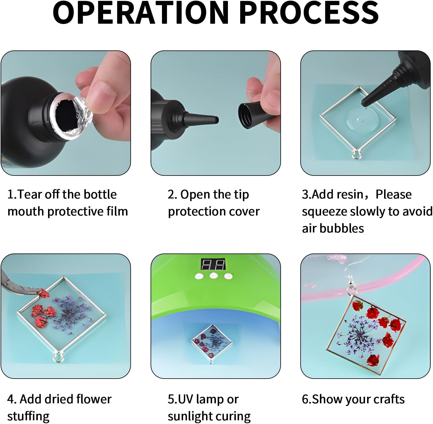 UV Resin 200G - Upgraded Hard Type Crystal Clear Ultraviolet Curing UV Epoxy Resin for Craft Jewelry Making image number 1