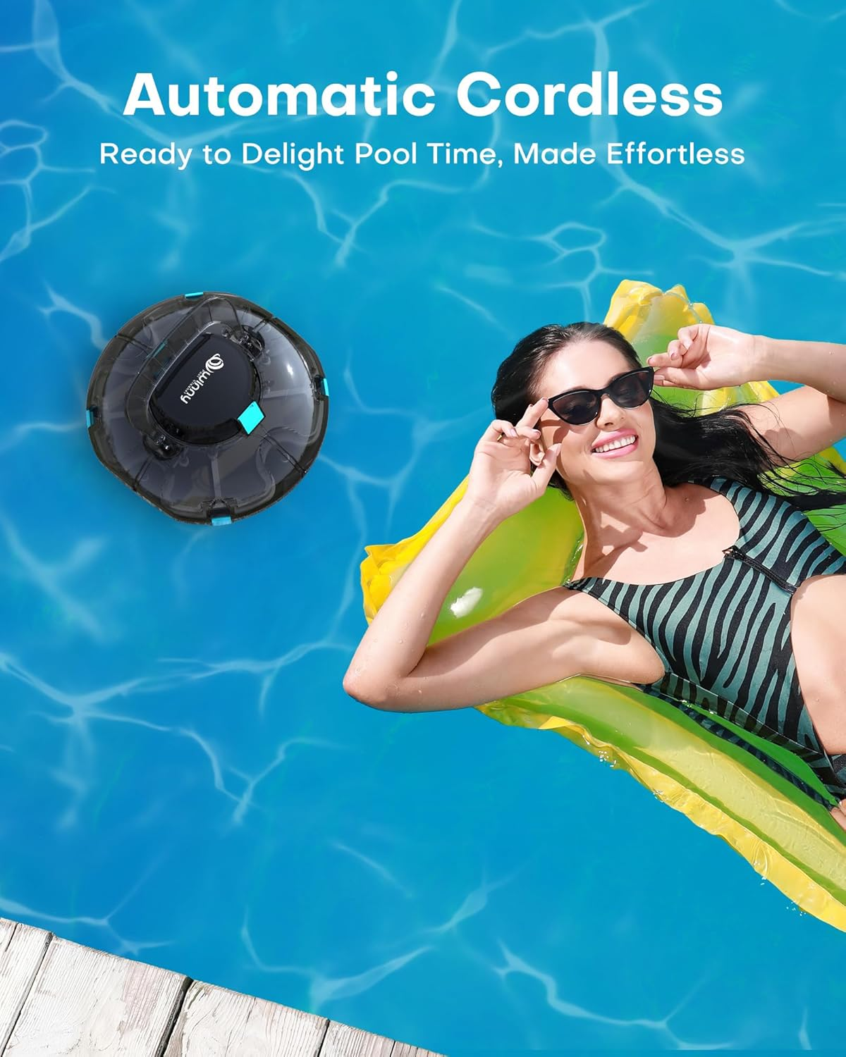 (2025 Upgrade) Cordless Robotic Pool Cleaner with 180&Mu;m Dual Filtration, 80-Minute Runtime, Self-Parking, Portable & Lightweight Design, Ideal for above Ground Pool up to 60M&sup2; image number 1