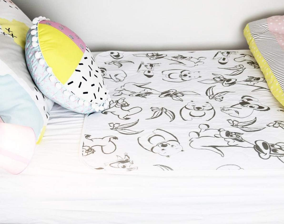 Conni Kids Reusable Bed Pad, Absorbent, Waterproof and Washable Protector Pad for Potty Training and Youth Incontinence, Aussie Animals Print, 95 X 85 Cm - Flower Print image number 3