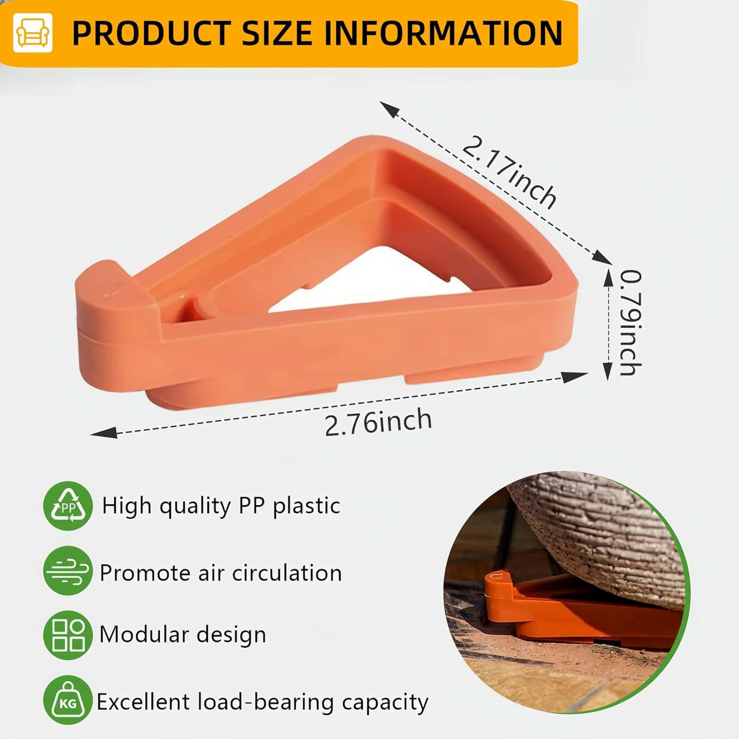 HOLADAWN 12 Pack Invisible Flower Pot Feet, Plant Pot Risers for Indoor & Outdoor, Pot Toes Stand for Small to Large Planters Use image number 4