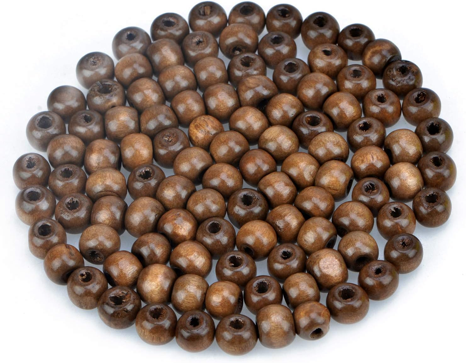 AD Beads Wood Spacer Loose Wooden Craft Beads (8X10Mm 200Pcs, Coffee)