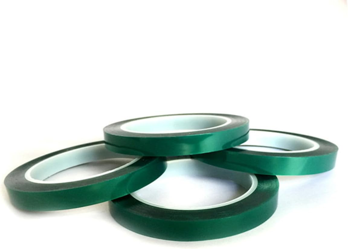 5Pcs Car Tape Pet Adhesive Tape for Spray Paint Plating Circuit Board Shielding Green High Temperature Resistant image number 4
