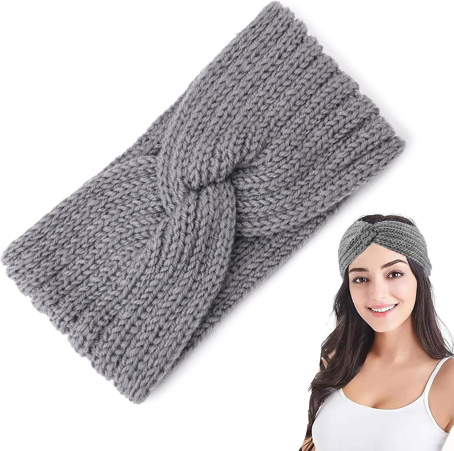 1 X Headbands for Women, Women'S Hair Band, Headband Children Girls, Hair Bands, Autumn Winter Headband Women, Turban, Hair Wrap, Headband, Crochet Elastic, for Yoga, Running, Sports (White)