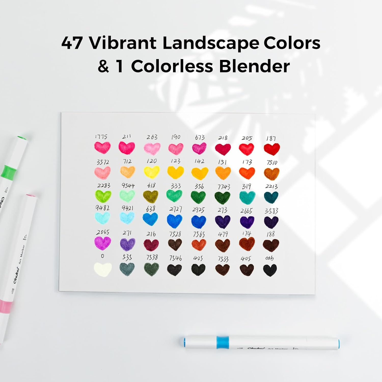 Ohuhu Markers Brush Tip: 48 Colours Double Tipped Art Marker Set for Kids Artists Adults Colouring Drawing Sketch Architectural Design - Brush Chisel Dual Tip Art Supplies with Marker Storage Box image number 6