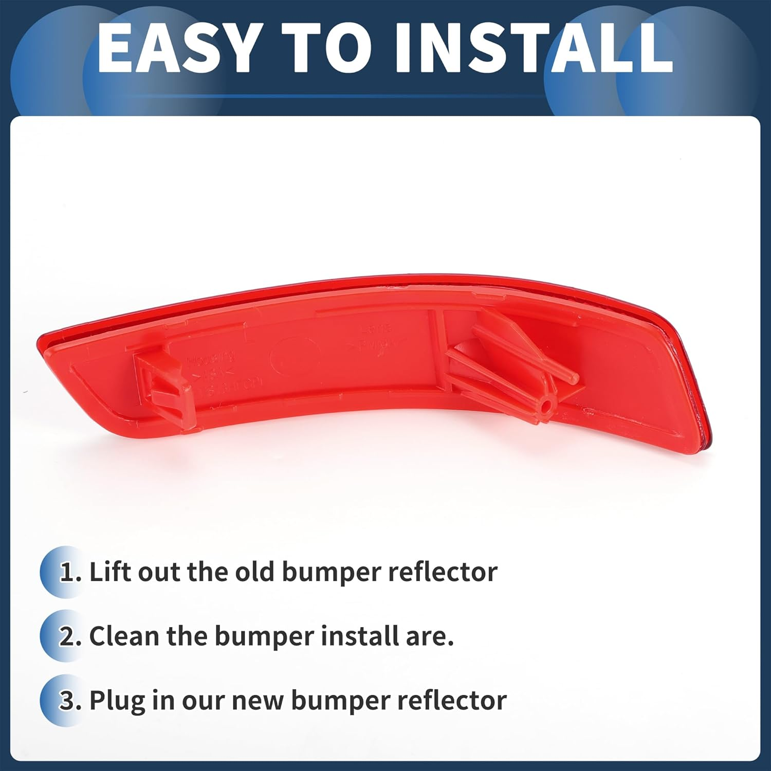 Bumper Reflector Rear Left 7.09"X1.50" Bumper Reflector Side Marker No.8192030040 for Lexus Es300H 2013-2018 Plastic Red Durable image number 5