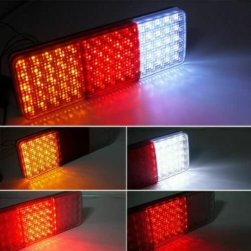 2Pcs 12-24V 75 LED Rear Trailer Tail Lights Caravan Truck Boat Pair Kit Waterproof Rear Lights for Truck, Caravan, Boat, Ute, 4WD & Camper