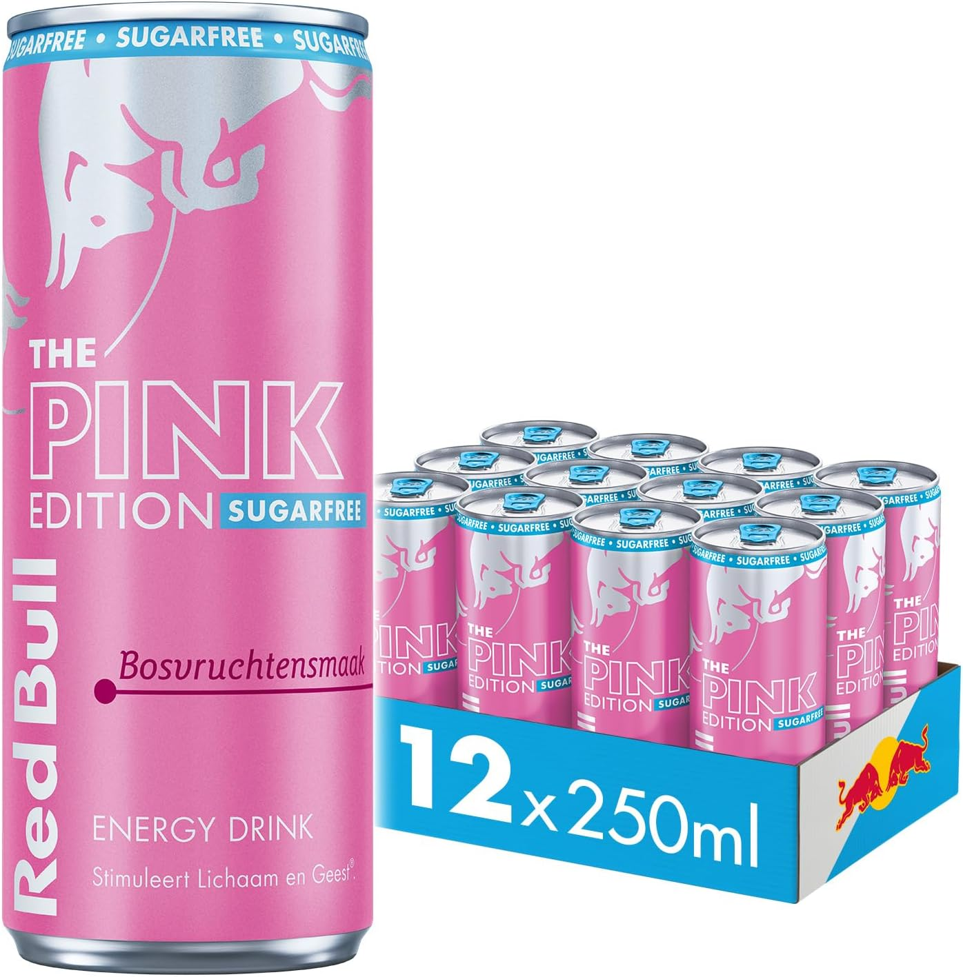 Red Bull Energy Drink Pink Edition Sugar Free, Forest Fruit Flavour, Pack of 12-12 X 250 Ml, Sugar-Free Energy Drink with Forest Fruit Flavour I Stimulates Body and Mind image number 4
