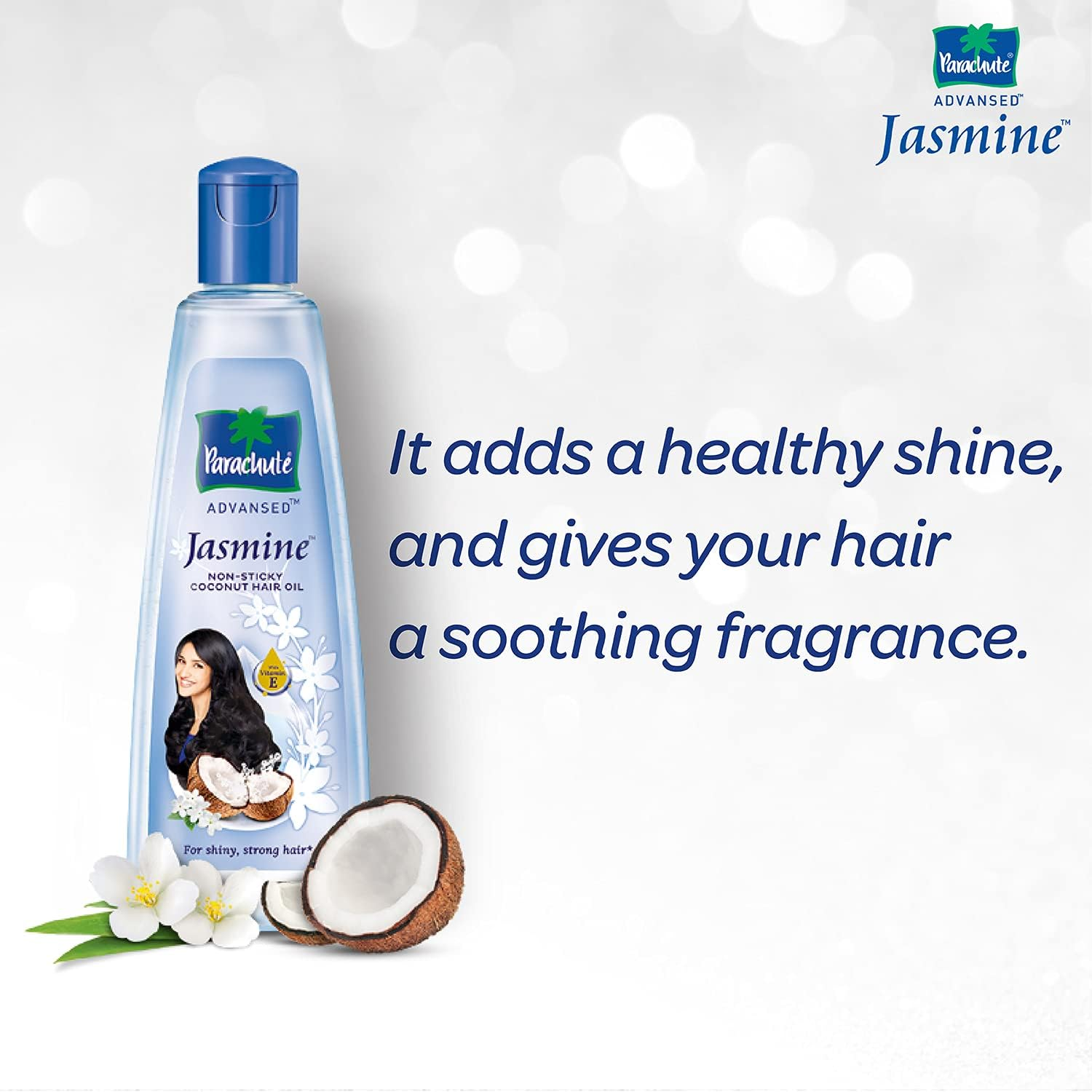 Parachute Advansed Jasmine Coconut Hair Oil, Healthy Shine, Nourishing and Non-Sticky Hair Oil, 90 Ml image number 1