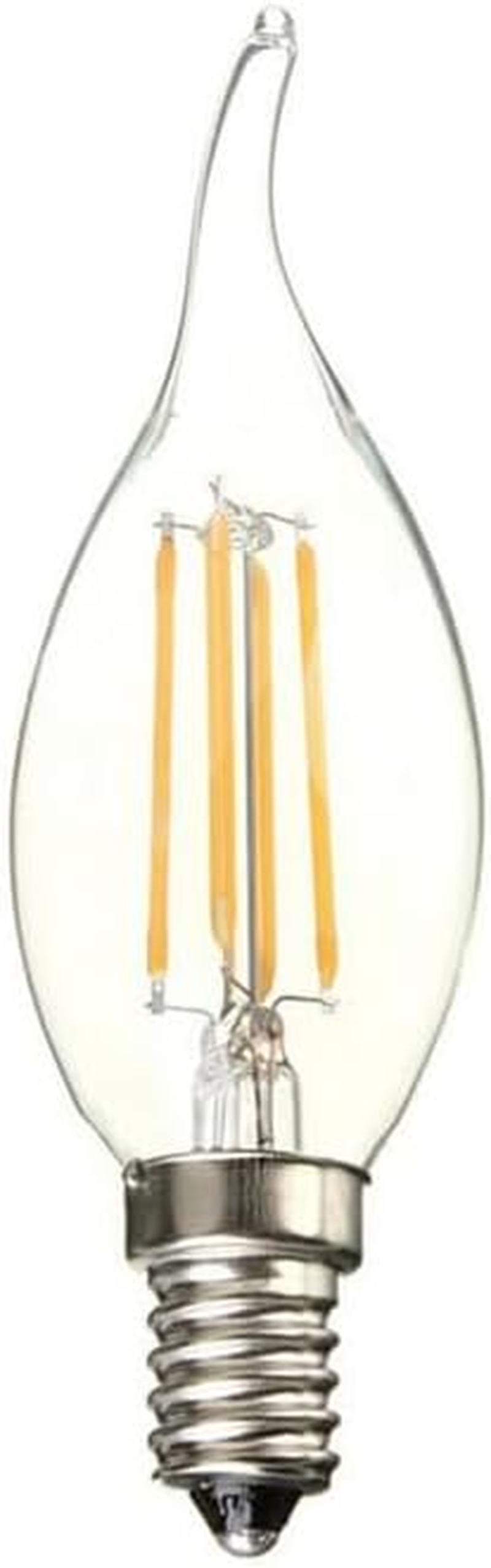 Tootoo 10Pcs 4W 6W Edison Light Bulb Vintage Industrial Cafe Bar Filament Led Globe E14 (1X(4W-Candle-Warm White))