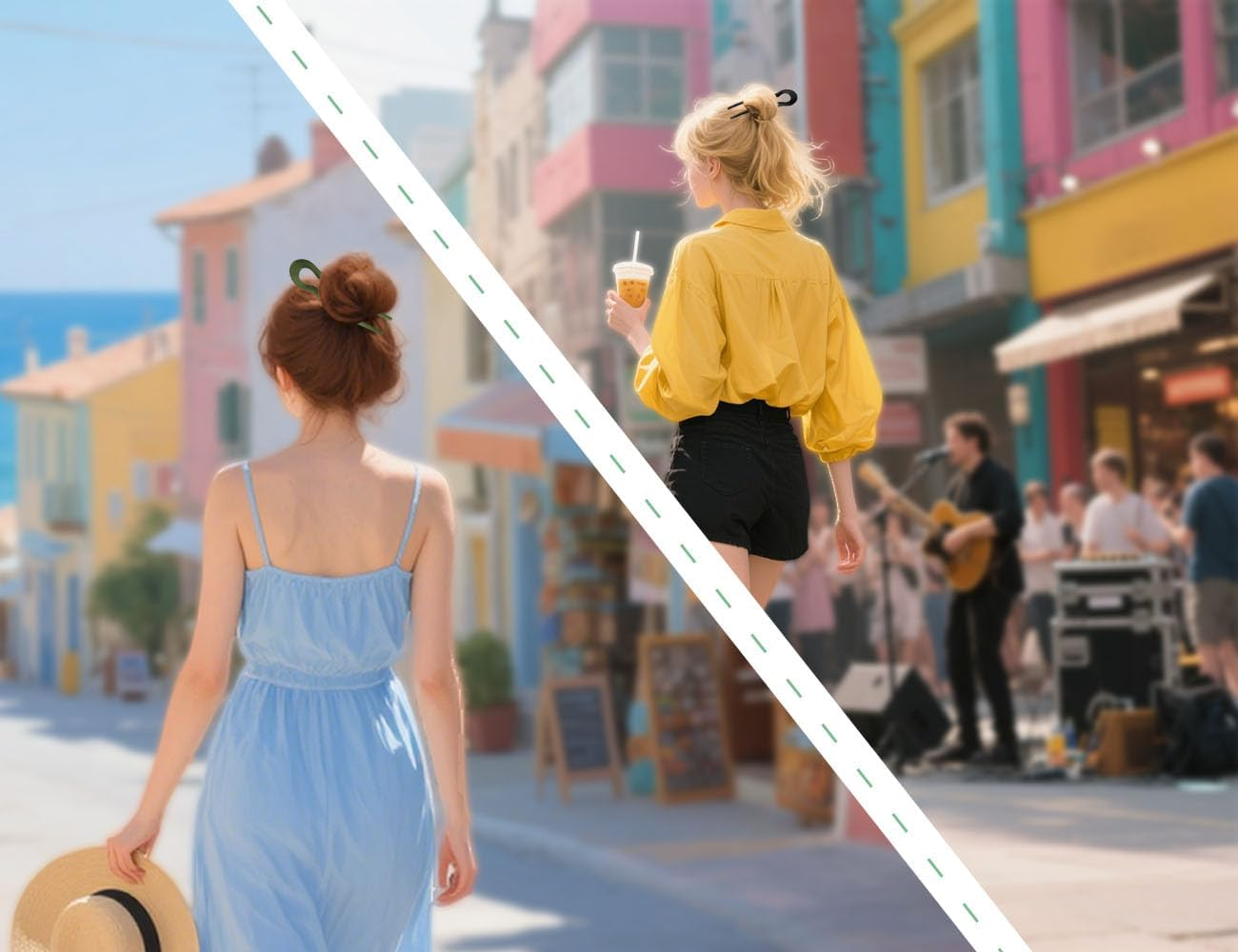 AOYEGIC Pack of 3 French U-Shaped Hairpins, Plastic Wave Shape U-Shaped Hair Fork, Frosted French Pin Suitable for Girls Fashion Trends, Fashion Accessories (3 Colours) image number 3