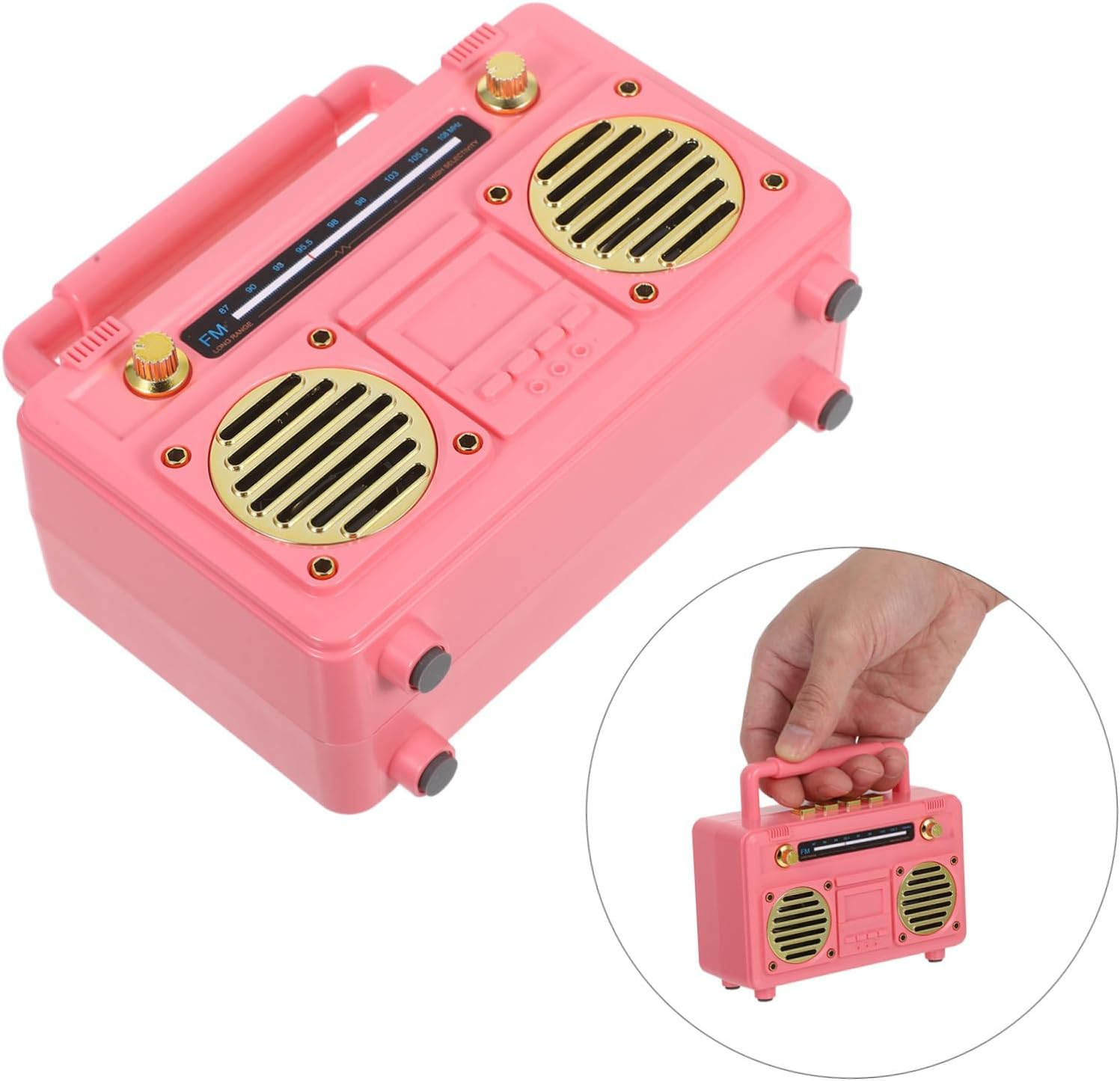 LRXIYODE Portable Retro Radio Speaker Mini Wireless Subwoofer Music Player for Outdoor Camping Home Desk Decor with Long Battery Life and Compact Design image number 2