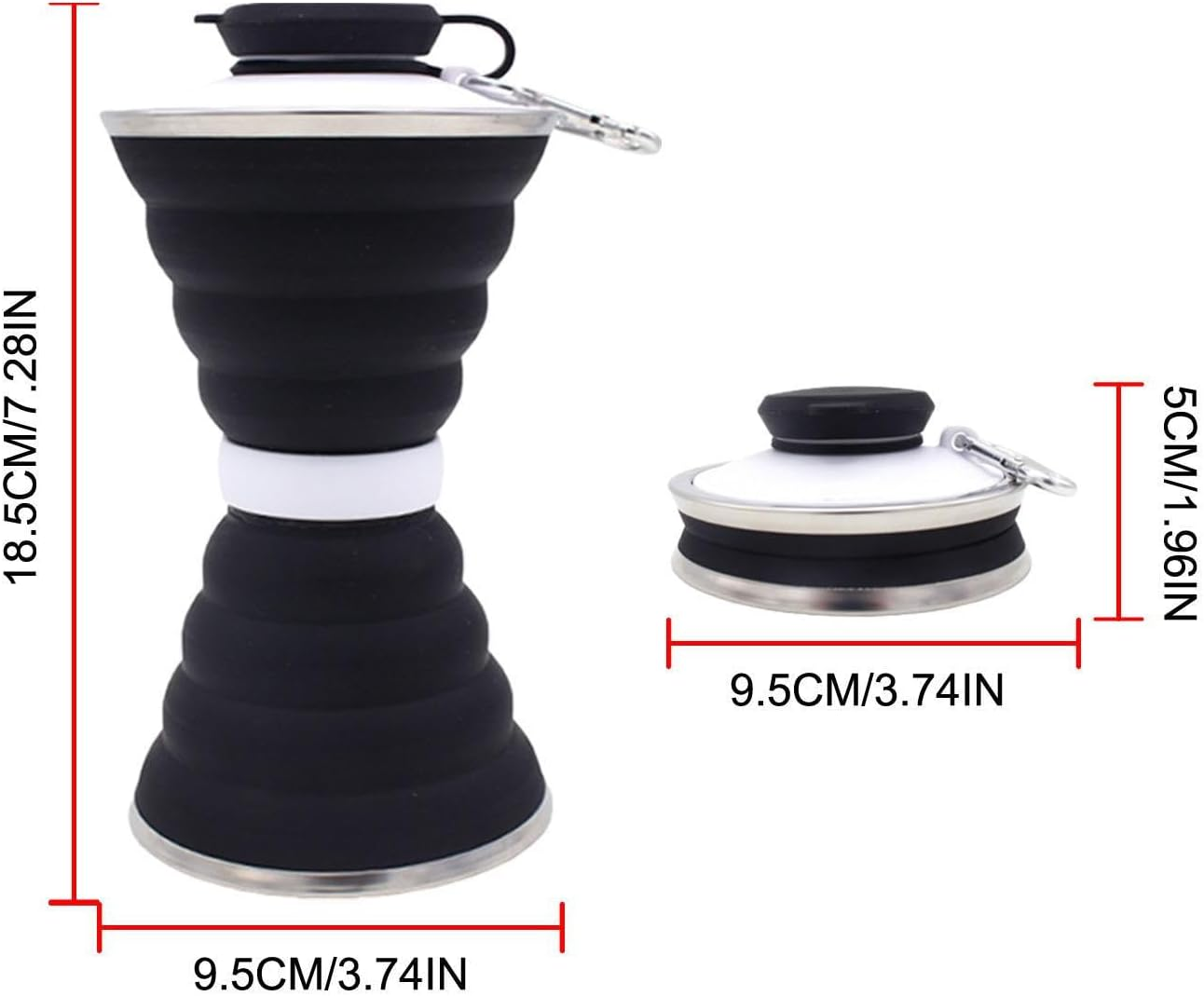 Cup,Leakproof Silicone Cups with Lid - Silicone Cups 500Ml, Portable Drinking Cup for Camping, Hiking, Cycling and More image number 1