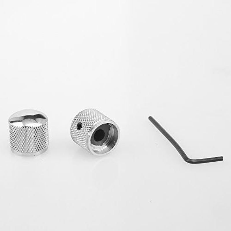 Musiclily Metric Heavy Metal Knurled Dome Control Knobs for Electric Guitar or Bass, Chrome(4 Pieces) - Chrome image number 2