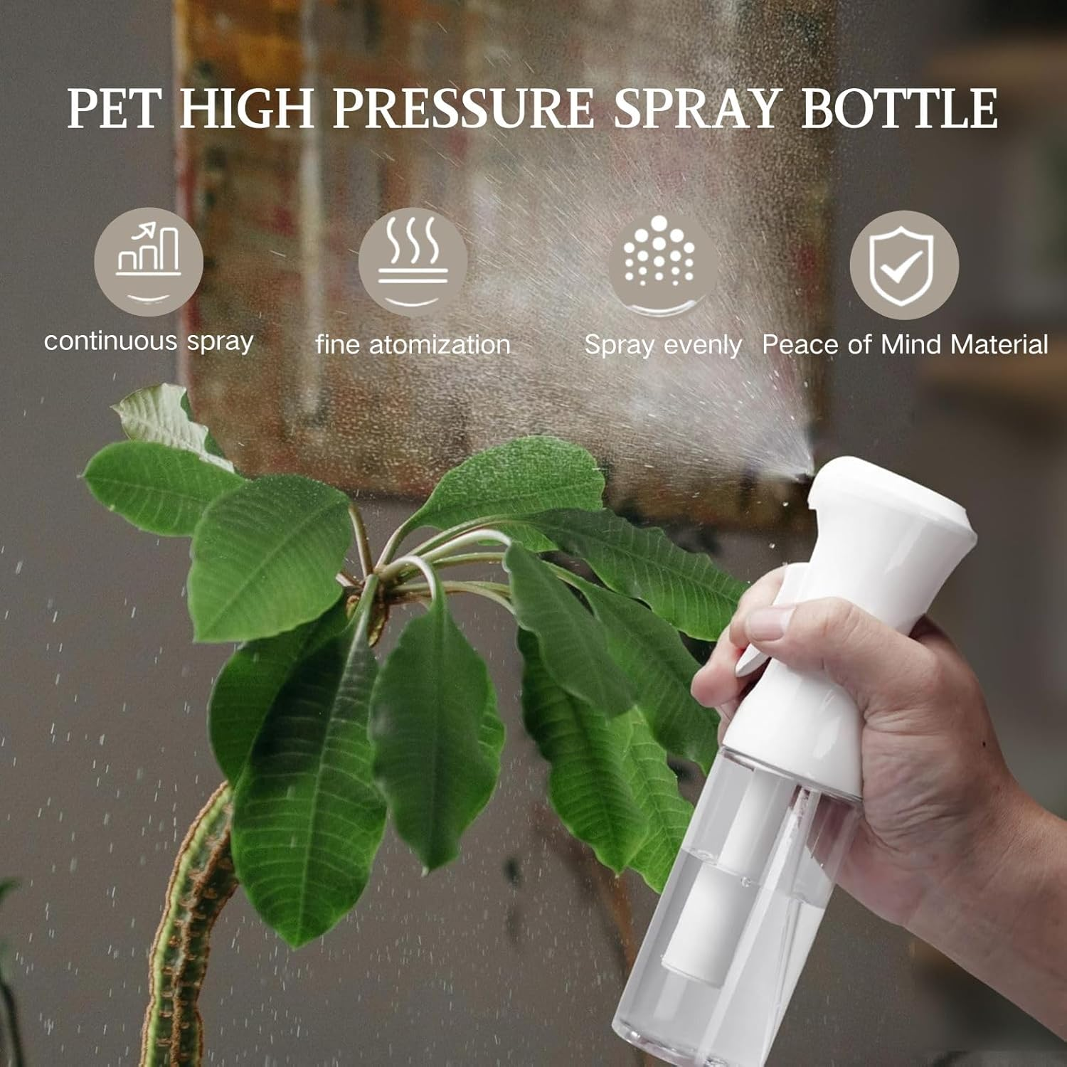 Poemtian Spray Bottle, Fine Mist Spray Bottle, Plant Spritzer Mister, Barber Stylist Sprayers Continuous Spray Bottle 10Oz image number 4