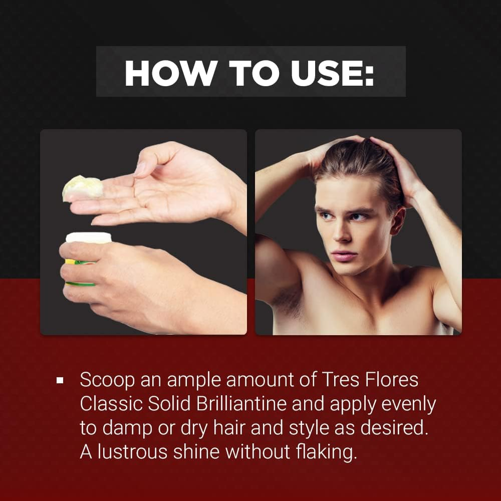 Three Flowers Brilliantine Pomade Solid 3.25Oz