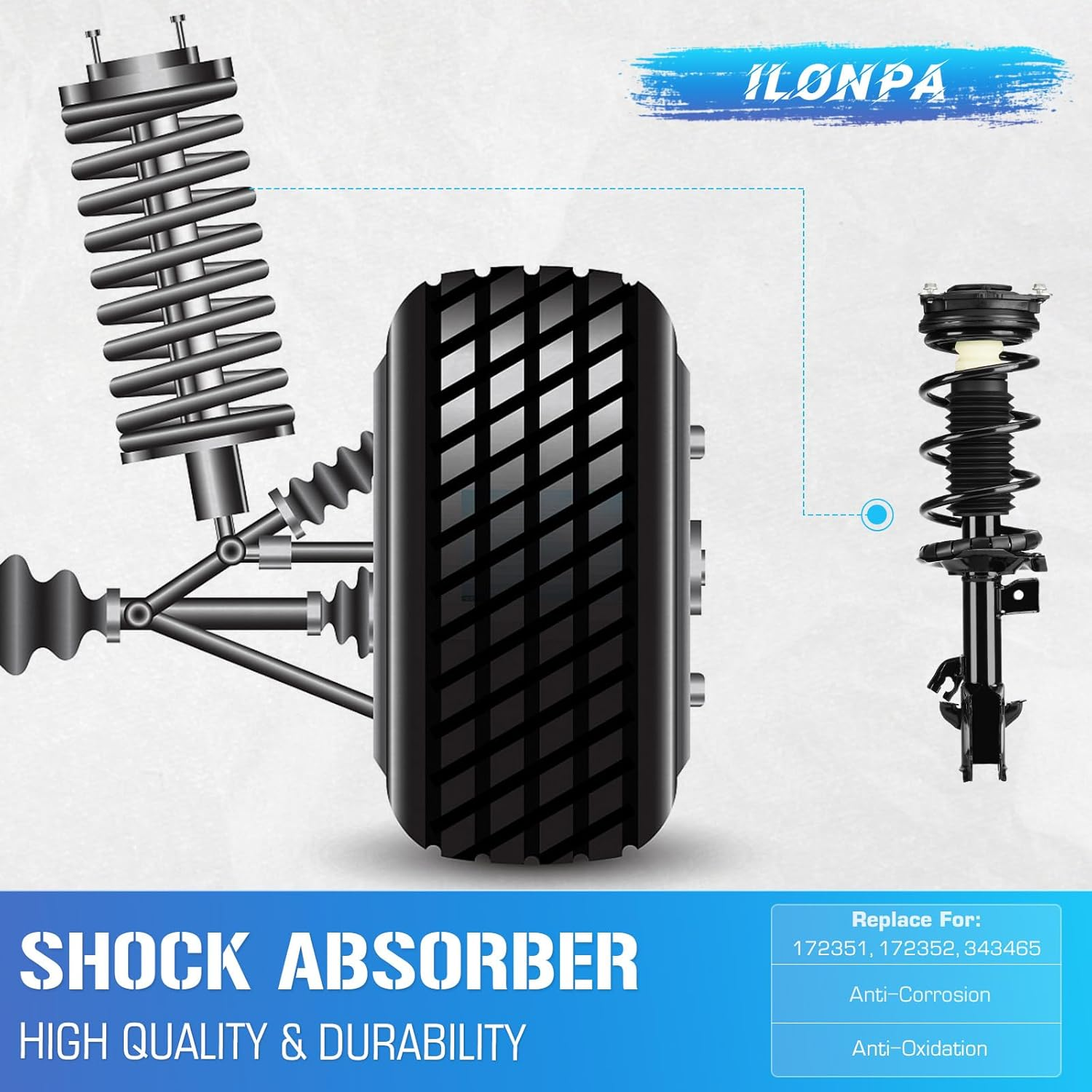 Front & Rear Complete Struts W/Coil Spring for 2007-2011 Nissan Versa (All Models), 2012 Nissan Versa (ONLY 1.8L S/SL Hatchback), Strut Shock Absorbers Assembly, Replace for 172352 172351 343465, 4PCS image number 6