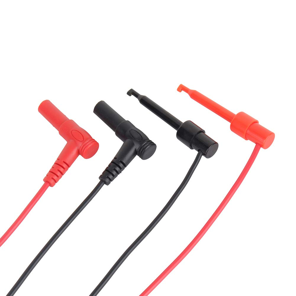 Xiuganpo 1 Pair Banana Plug Test Hook Clamp/Holder Probe Lead Cable, Flexible and Convenient Multimeter Test Wire with Insulation Plastic Boots, Suitable for Power Supplies and Electronic Equipment image number 4