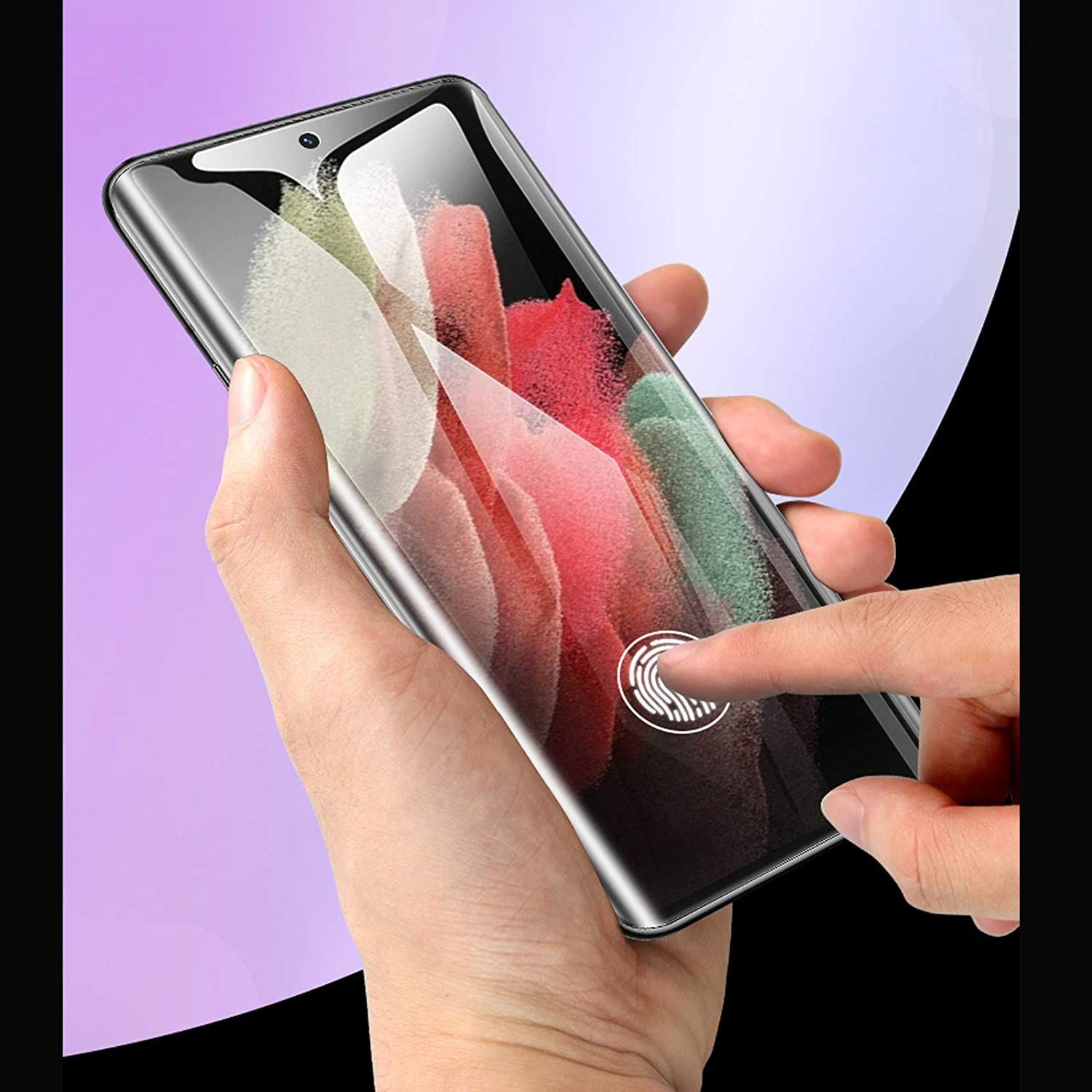 HEYUS [3 Pack] for Samsung Galaxy S23 Ultra Screen Protector, Full Cover HYDROGEL Aqua Screen Protector Curved for Samsung Galaxy S23 Ultra 5G image number 4