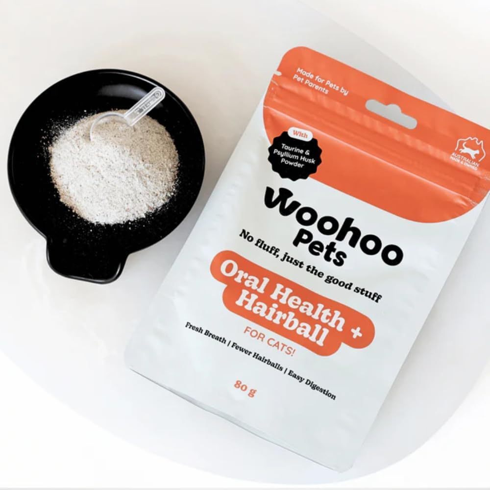 Woohoopets Oral Health & Hairball for Cats | Taurine, Fibre & Psyllium Supplement for Fresh Breath, Hairball Control & Easy Digestion, 80G image number 3