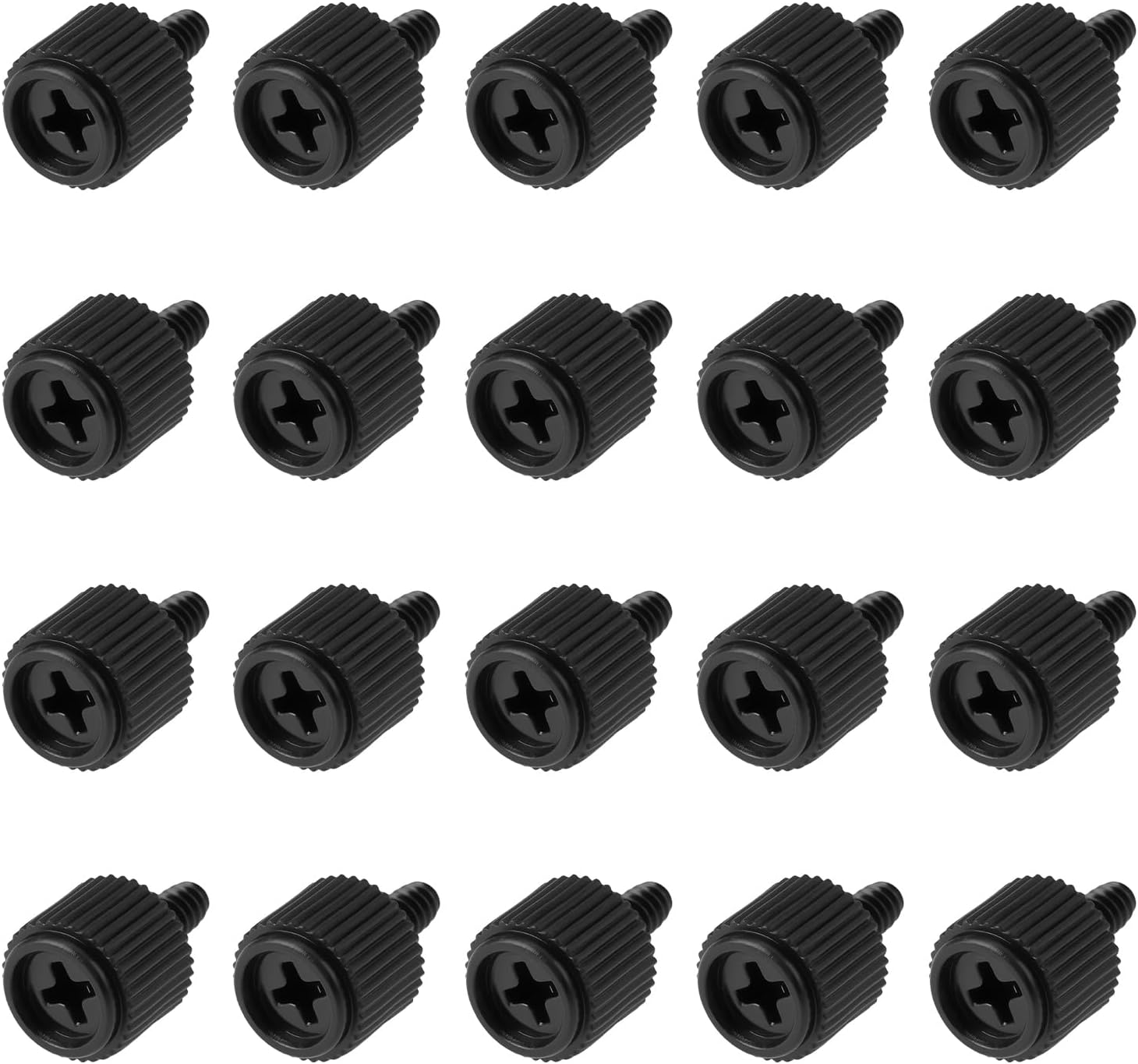 50Pcs 6-32 PC Computer Case Thumb Screws 6X7X10Mm for Computers of Various Brands 6X7X10Mm Black image number 1