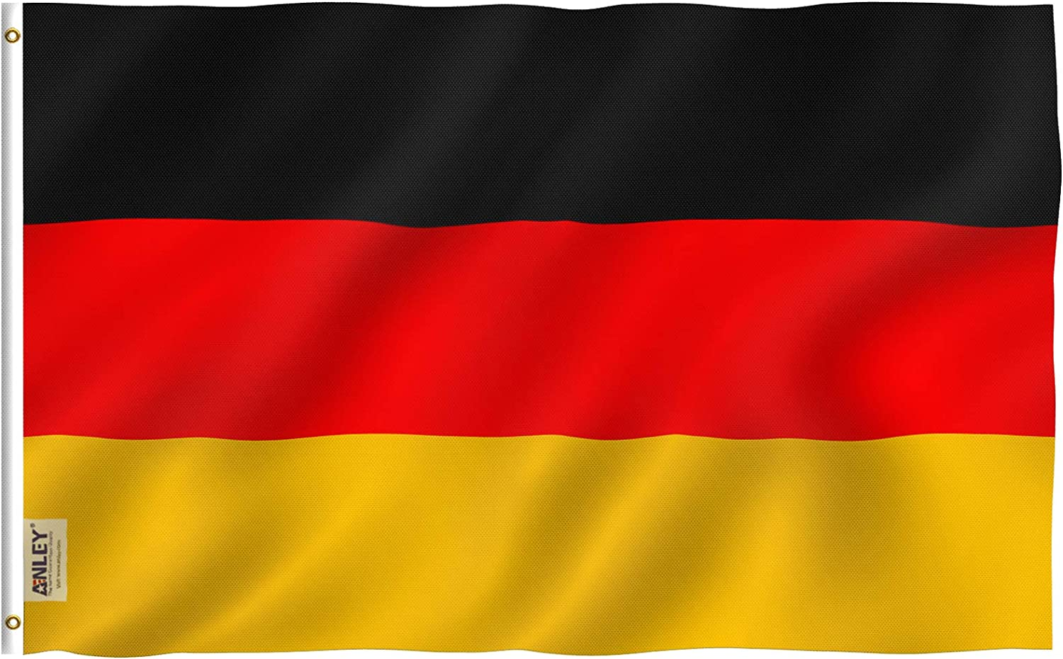 ANLEY Fly Breeze 3X5 Foot Germany Flag - Vivid Color and Fade Proof - Canvas Header and Double Stitched - German Flags Polyester with Brass Grommets 3 X 5 Ft image number 1