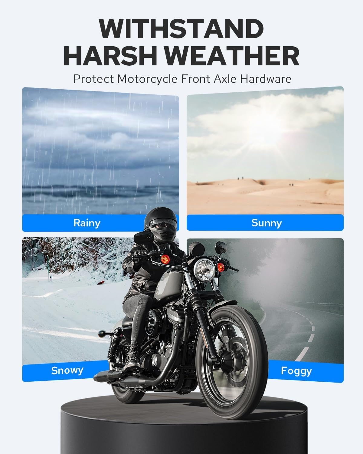 Benlari Black Axle Nut Cover Front Axle Cap Compatible for Harley Davidson Touring Softail Sportster Dyna Trike Electra Street Road Glide Road King Fat Boy 2002-2019 - Chrome image number 5