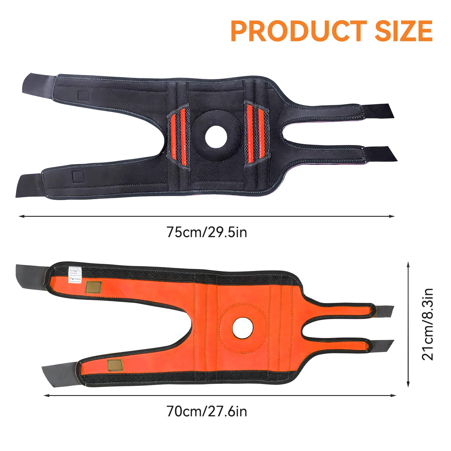 Knee Brace for Men with Patellar Support, Breathable Fabric for Pain Relief, Meniscus, Arthritis, ACL Support (Man-Black, 55Cm-70Cm) image number 5