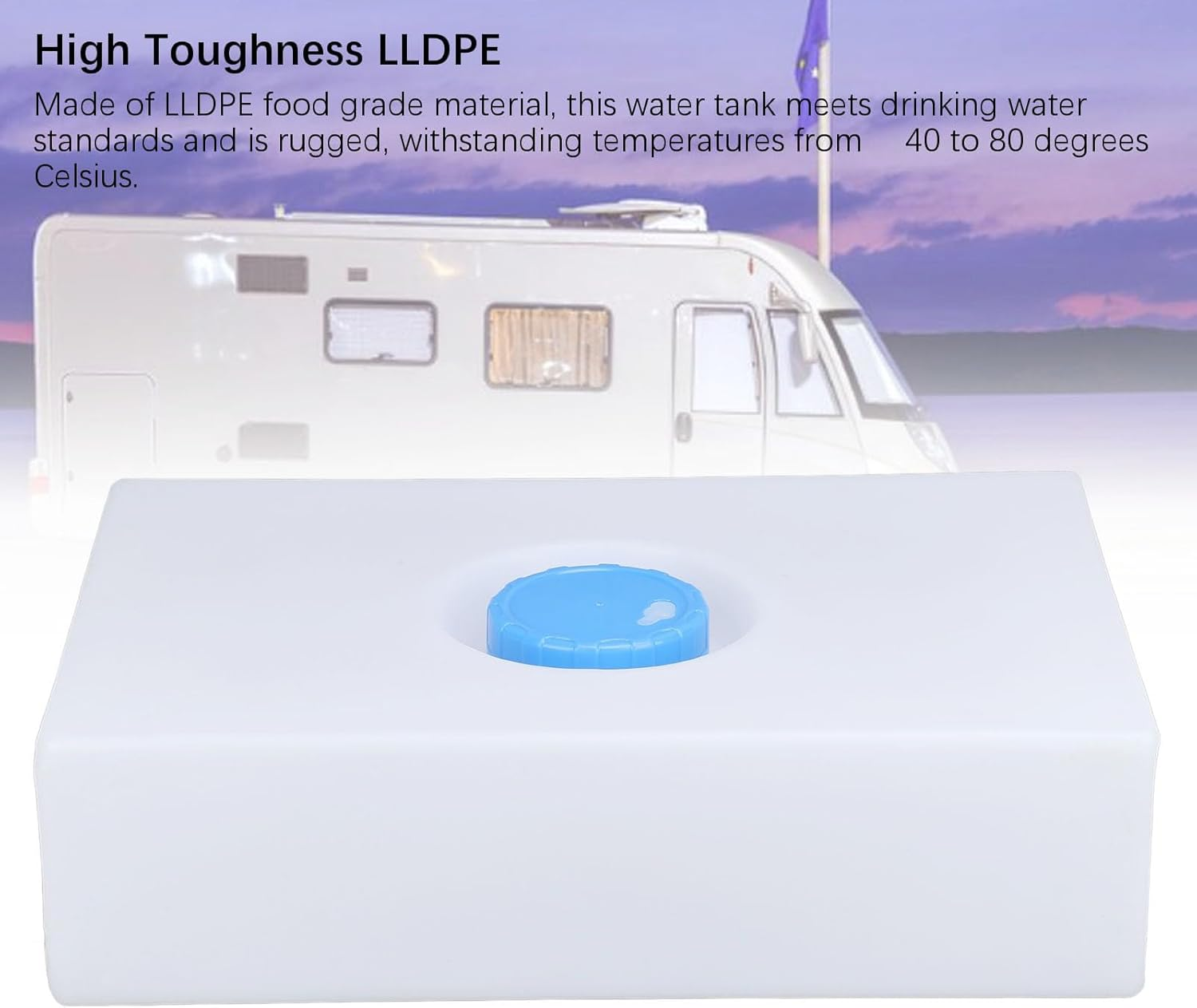 Tnfeeon RV Grey Water Tank, LLDPE 5 Gallon Holding Container, Leakproof Design, Ideal for Rvs, Boats, Trailers - Versatile Water Storage with Wide Mouth Opening image number 3