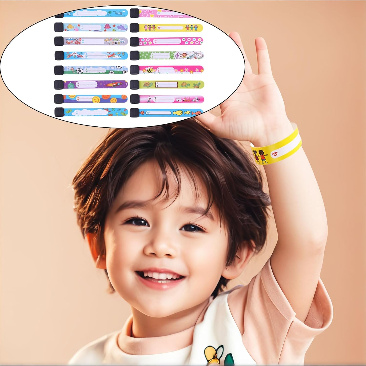 12 Pieces of Wrist Band, Children'S Safety Id Wristband, Reusable Waterproof and Anti-Wandering Wristbands, Anti-Wandering Emergency Travel Information Id Writing Wristband image number 6