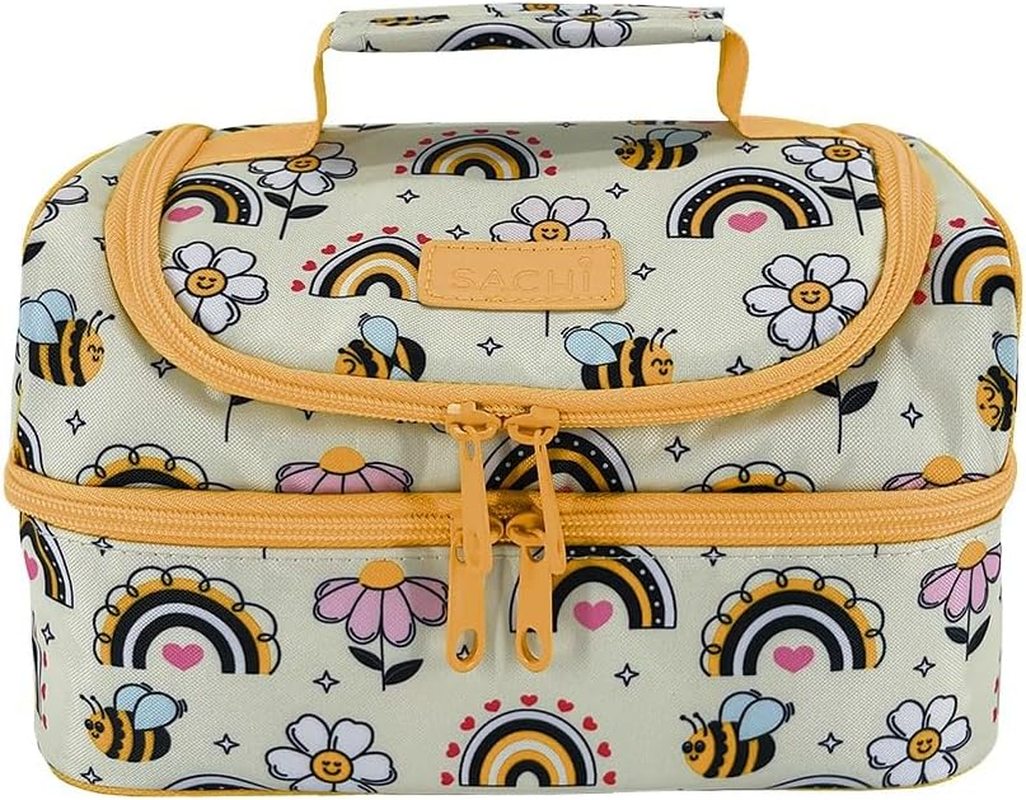 Sachi 'Style 235' Insulated Double Decker Lunch Bag - Busy Bees image number 4